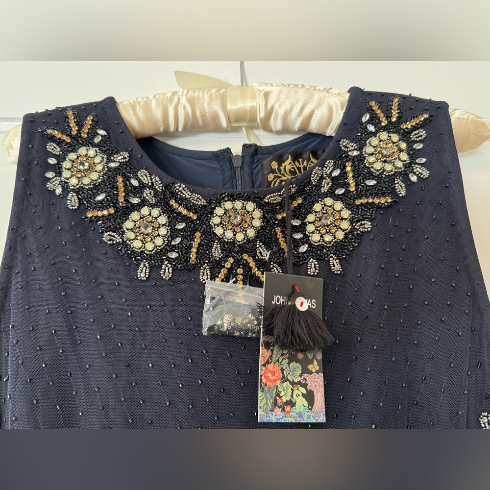 Johnny Was Size 14 Golden Flower Navy Dress - Picture 3 of 7